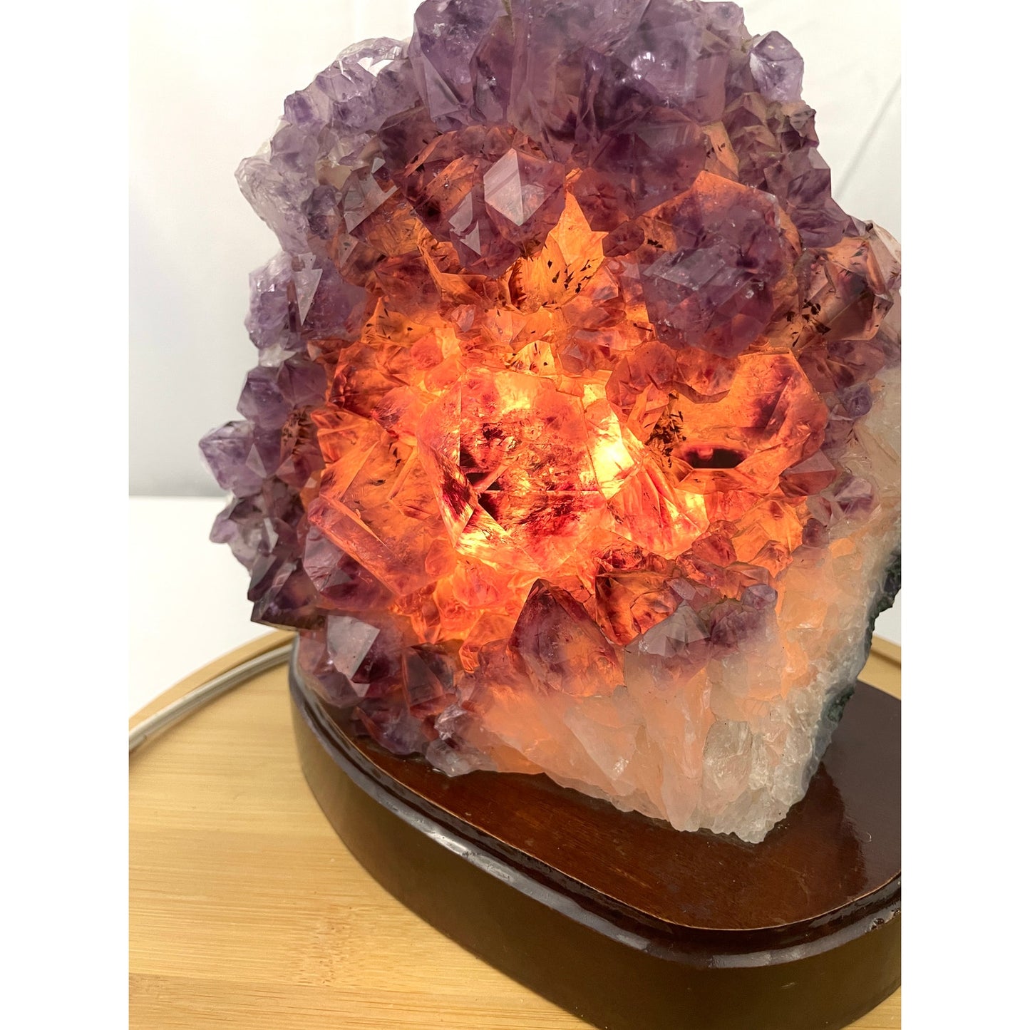 Large Amethyst Lamp Cluster Geode Crystal Quartz Specimen 11.5 Lb Heavy