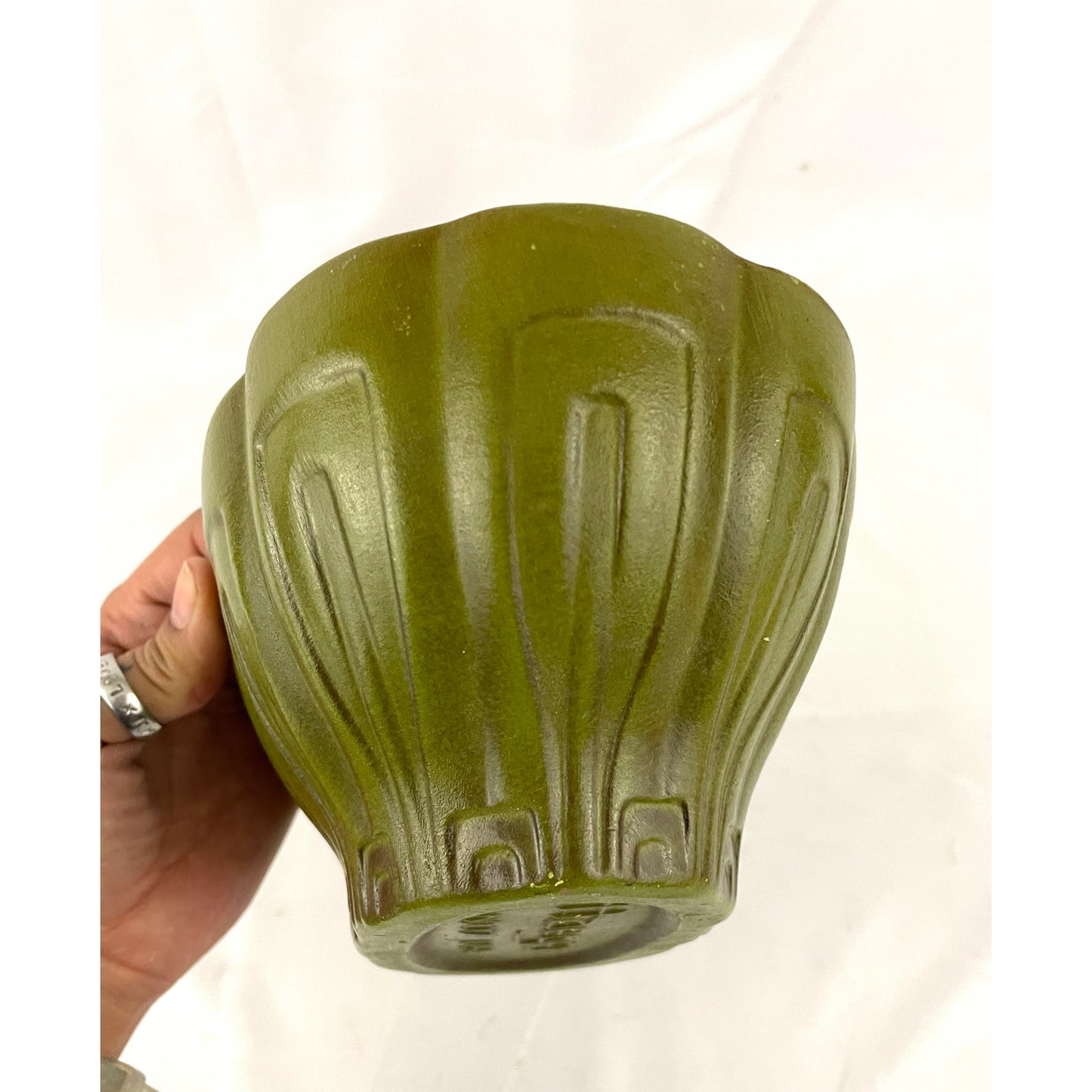 VTG Haeger Dark Green MCM Bowl Planter USA Art Pottery Avocado