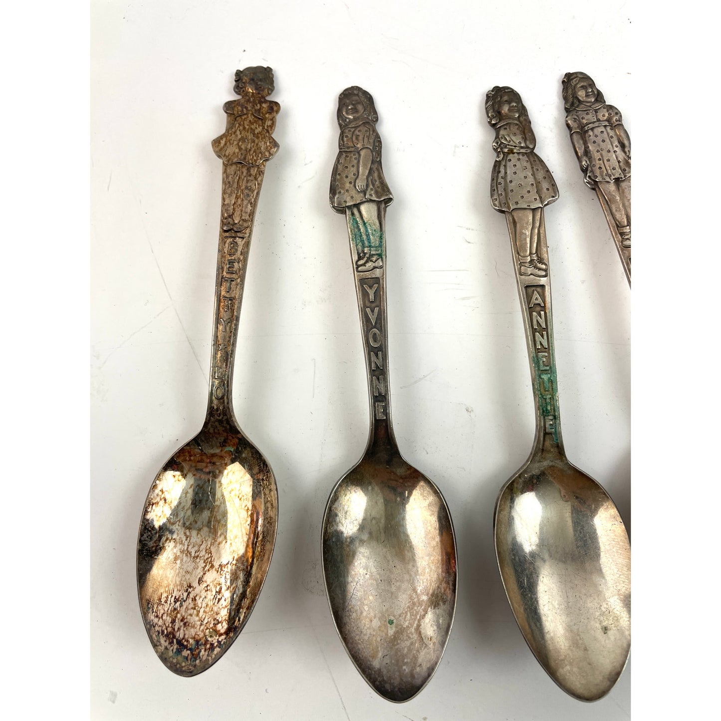 VTG Set of 6 Spoons Yvonne Cecile Marie Annette 1930's Carlton SilverPlate