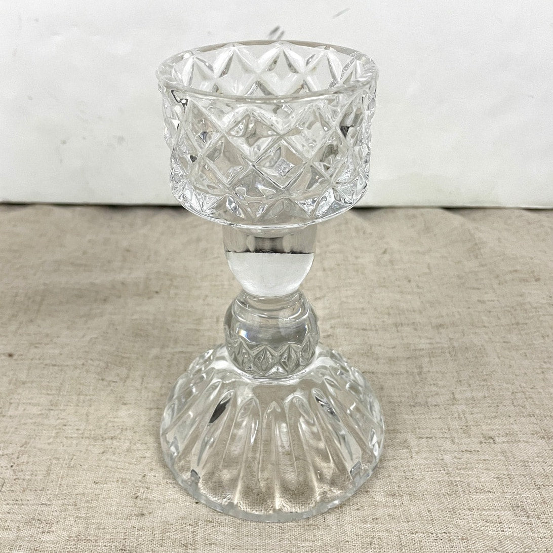 VTG Lead Crystal Cut Glass Candle Holder 6.75" Replacement Base