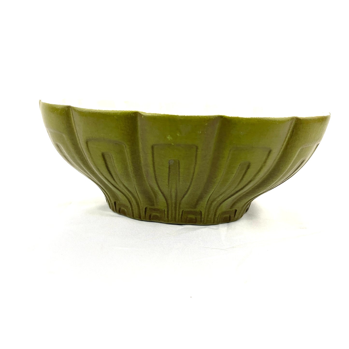 VTG Haeger Dark Green MCM Bowl Planter USA Art Pottery Avocado