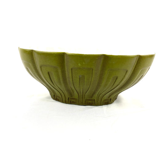 VTG Haeger Dark Green MCM Bowl Planter USA Art Pottery Avocado