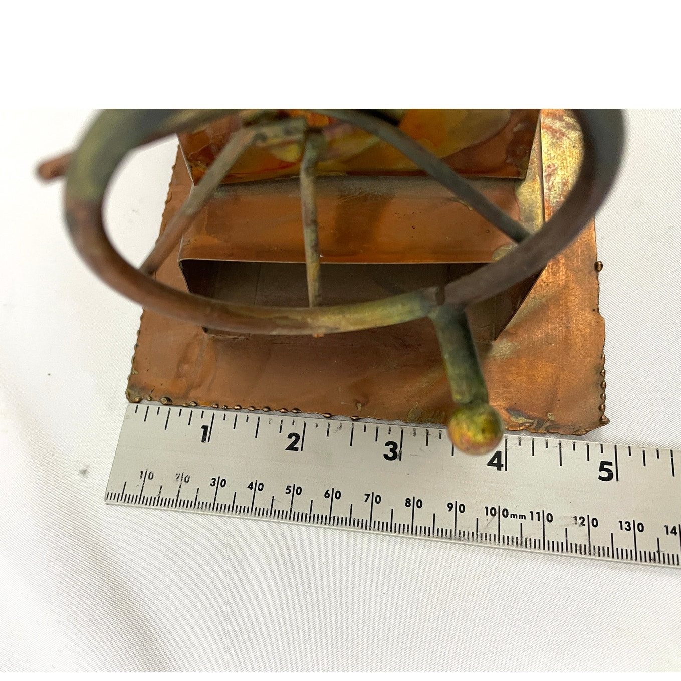 VTG Copper Metal Music Sewing Machine Music Box Made in Hong Kong