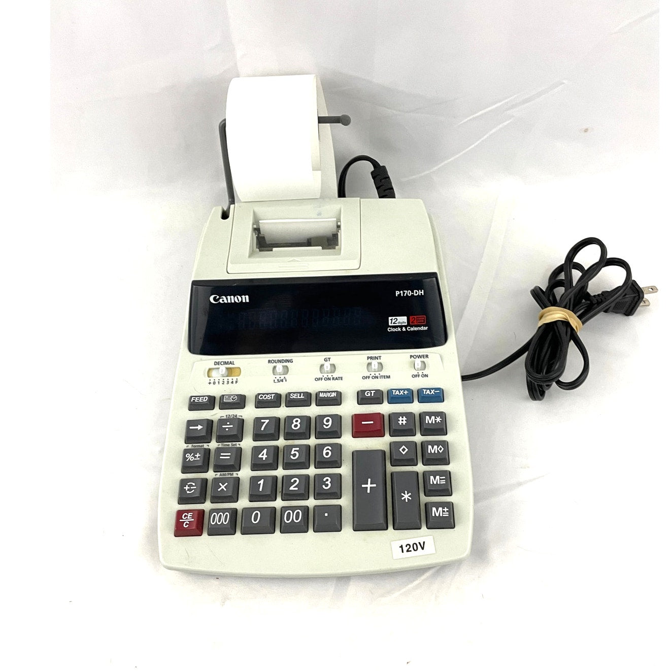 Canon P170-DH 12 Digit 10 Key Adding Business Machine Calculator Printer Works