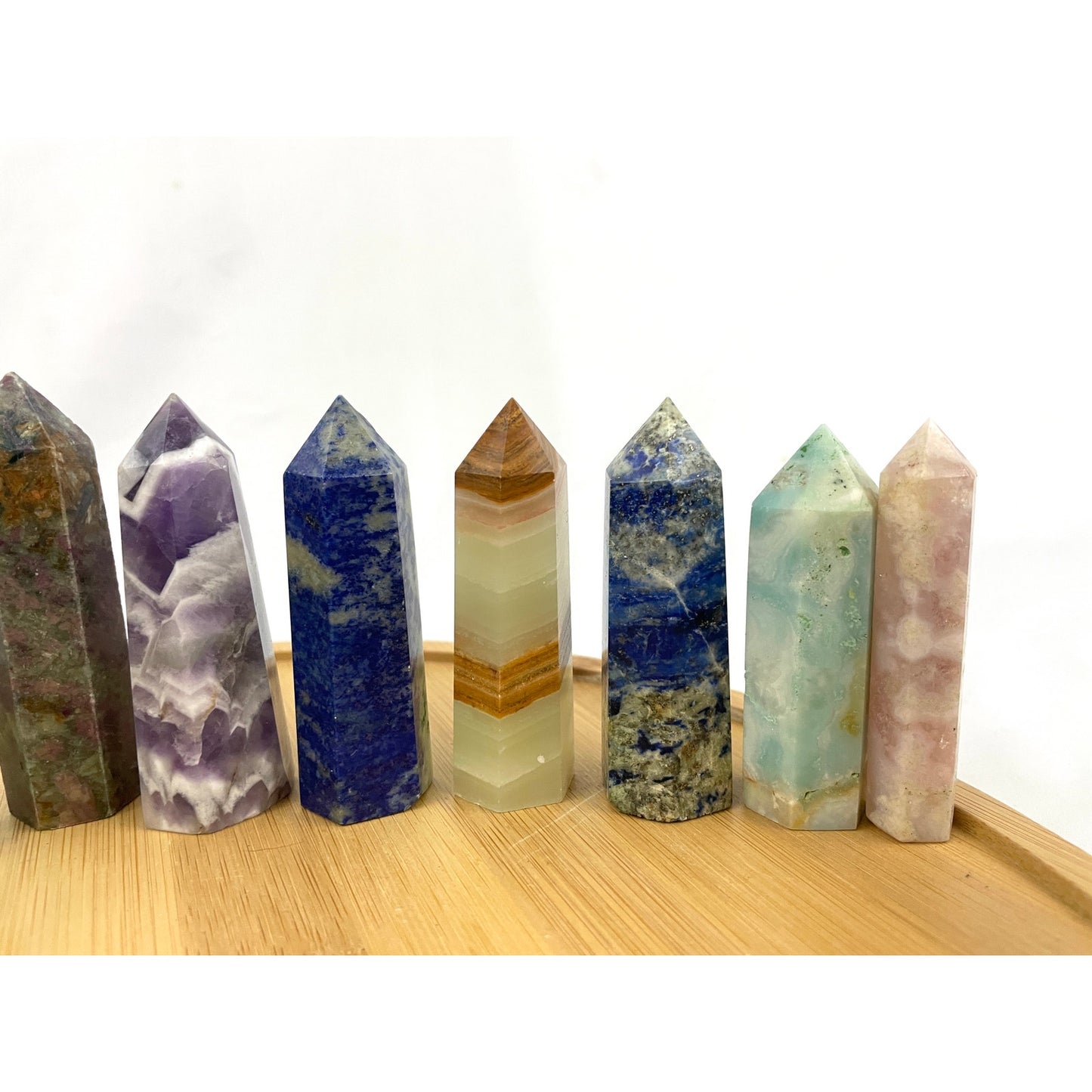 2LB Natural Quartz Stone Obelisk Tower Point Polished Crystal Mixed Lot 13x