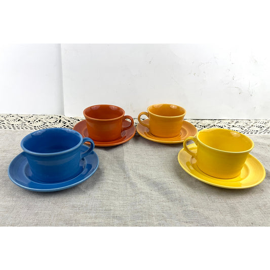 VTG Metlox Colorstax California Pottery Coffee Cups & Plates Plates 5.75" 8 Pc