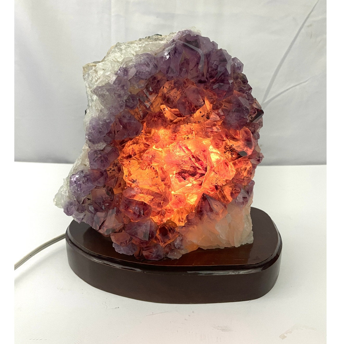 Large Amethyst Lamp Cluster Geode Crystal Quartz Specimen 11.5 Lb Heavy