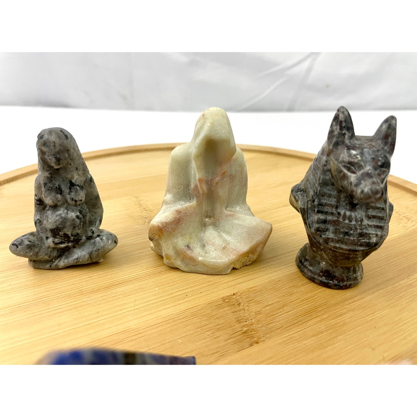 Lot of 5 Healing Stones Mother Goddess Anubis Buddhist Pyramid Crystals Rock