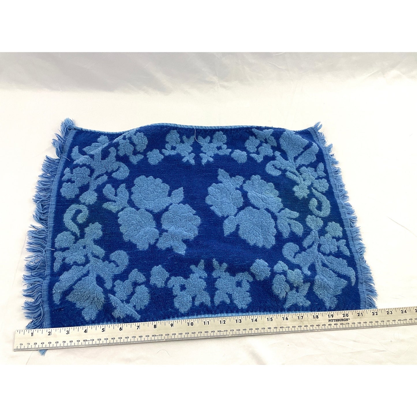 VTG 4x Fieldcrest Cannon Martex Cotton Blend Towel Frog Floral Blue White Bath