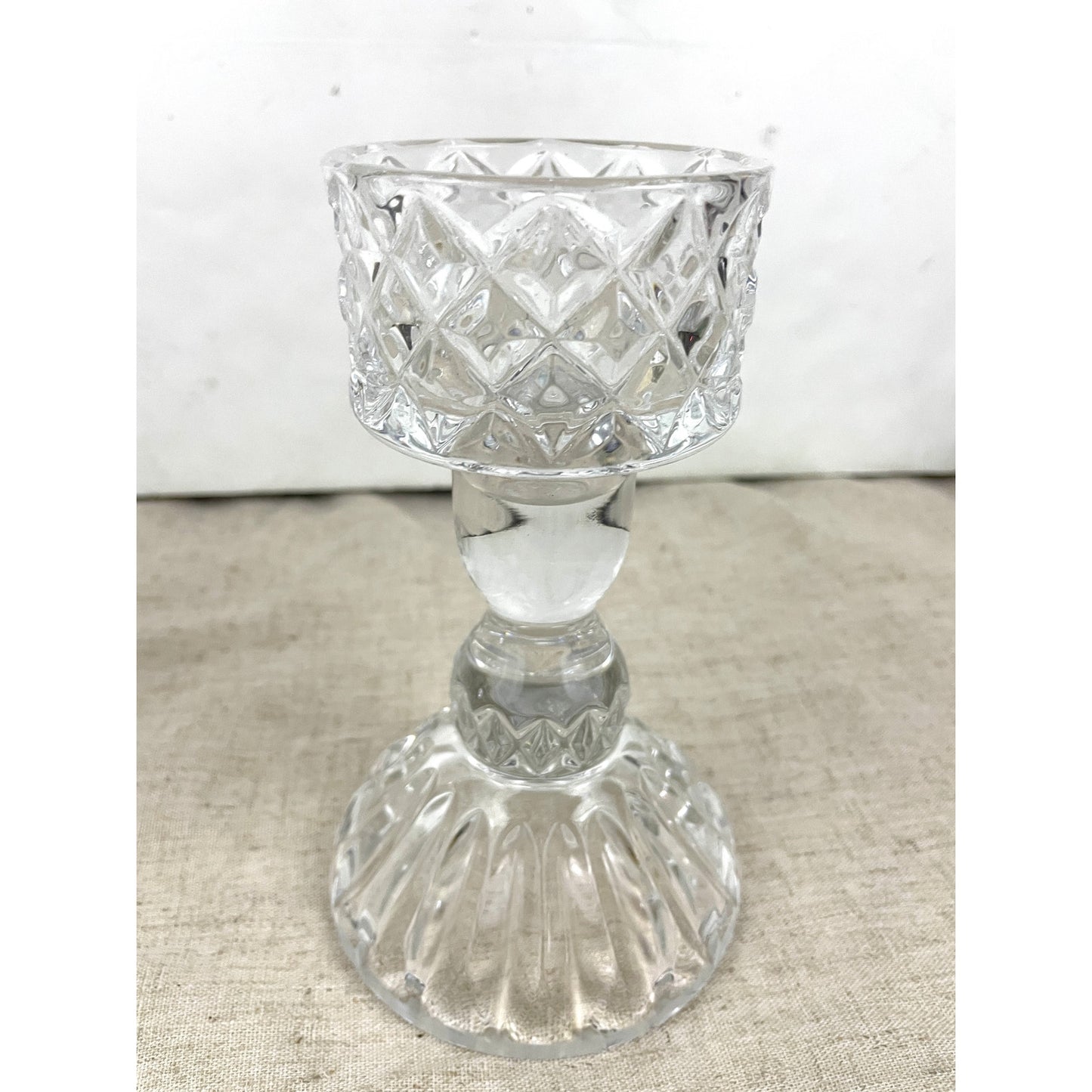 VTG Lead Crystal Cut Glass Candle Holder 6.75" Replacement Base