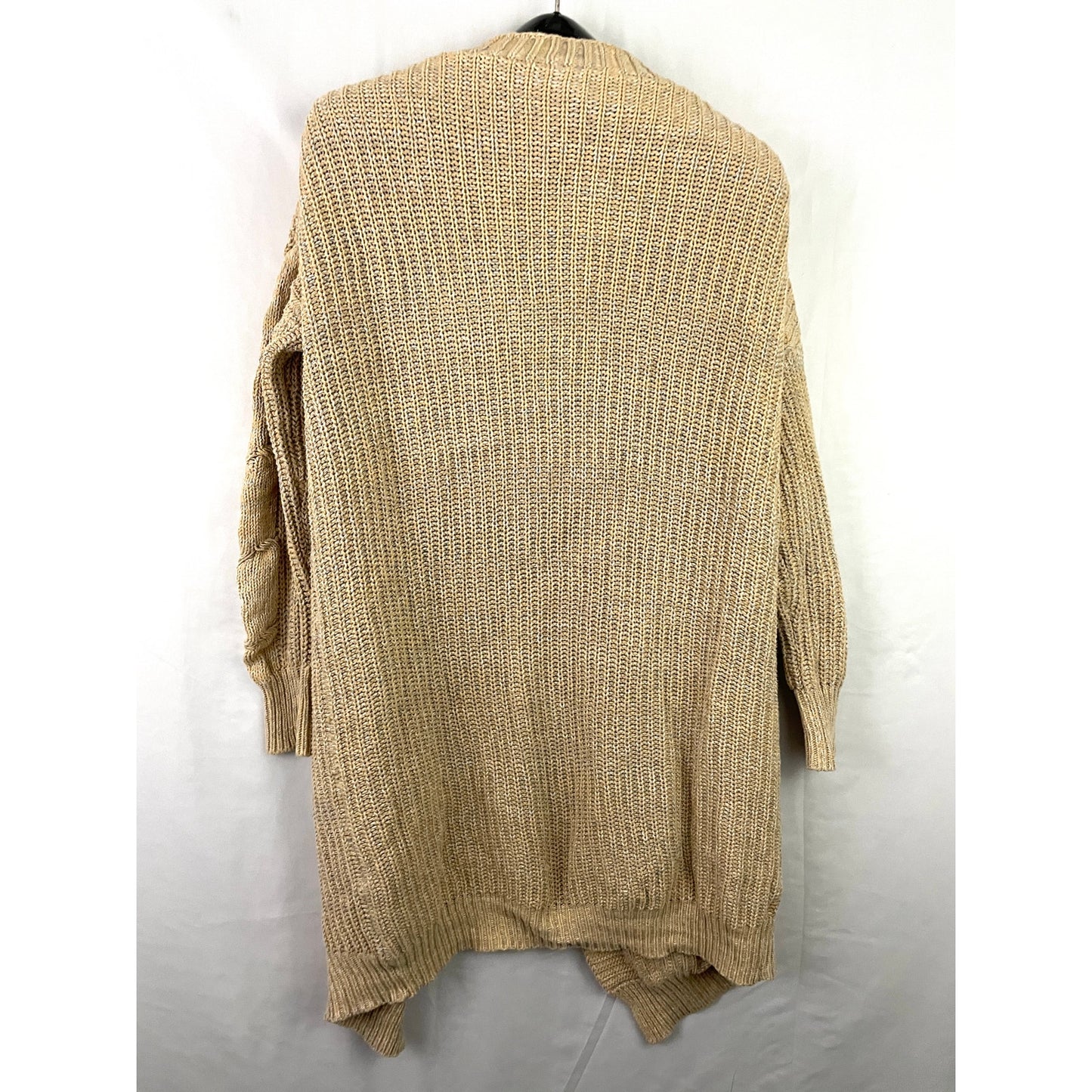 Agnes & Dora Tan Long Sleeve Open Front Cardigan Sweater MEDIUM Pockets