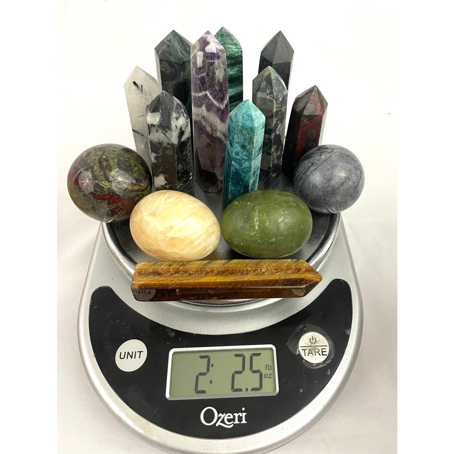 2LB Natural Quartz Stone Obelisk Tower Sphere Egg Polished Crystal Mixed Lot 14x