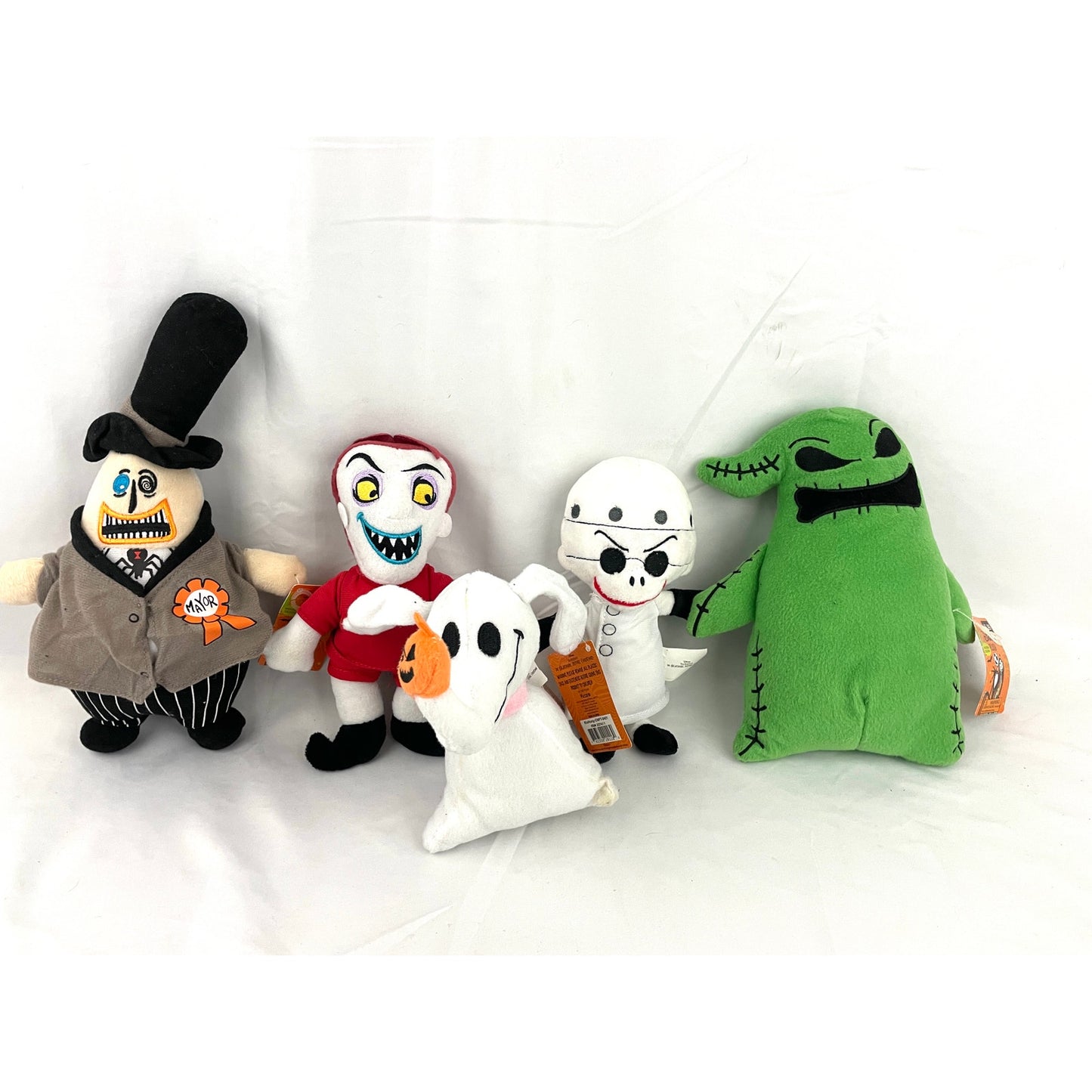 Lot of 5 Disney Nightmare Before Christmas Plush Dolls Lock Mayor Oogie Dr Zero