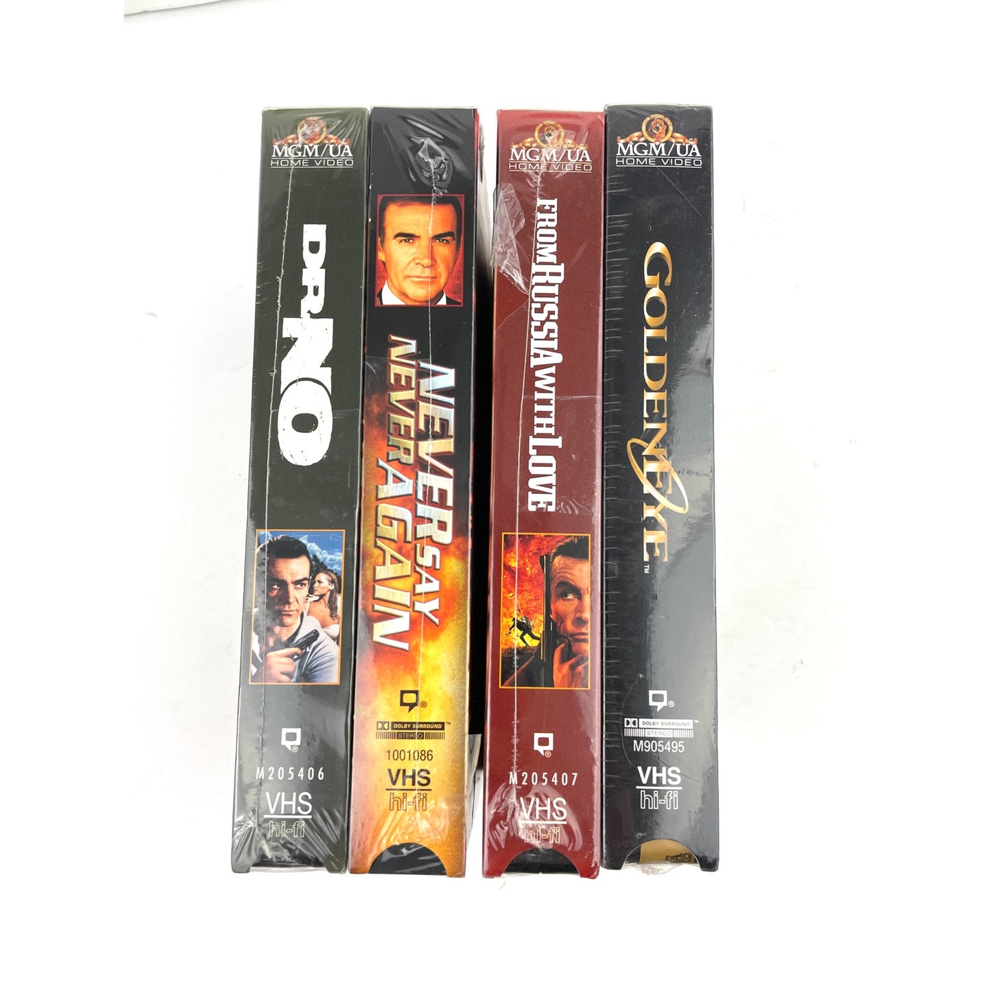 VTG Lot of 4 James Bond VHS MGM Watermarks Dr No Never Say Never Again SEALED