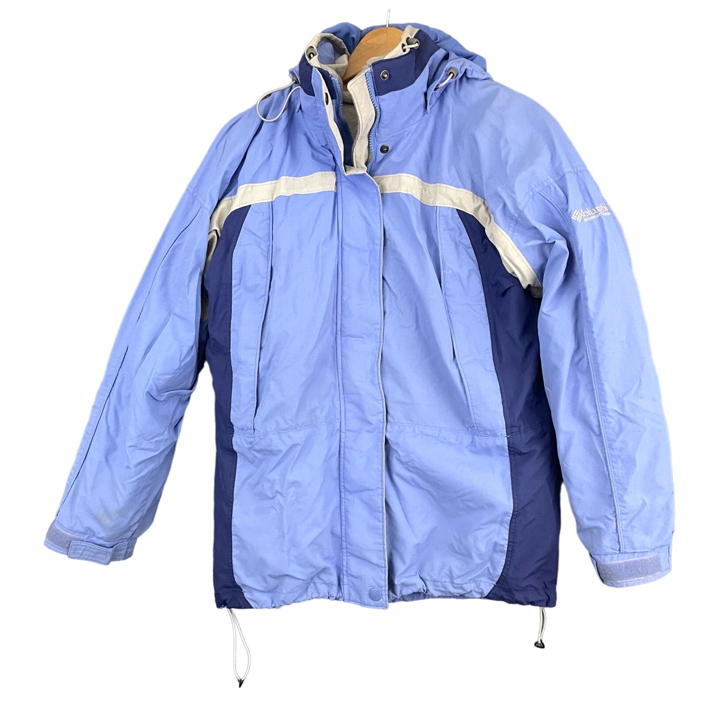 Columbia Sportswear Interchange Jacket Blue Beige LARGE Core Winter Women's