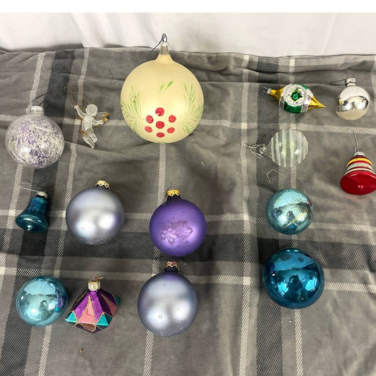 VTG 15x Christmas Ornaments Mercury Glass Ball Bell Large W Germany MCM Rare