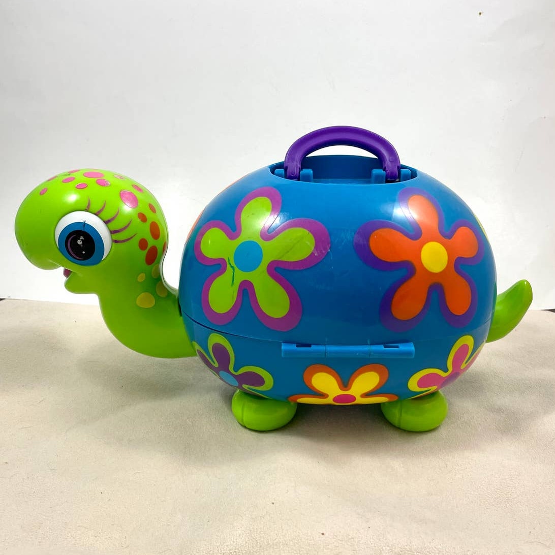 VTG Lisa Frank Peekaboo Turtle Makeup Caboodle Kit Organizer Carrying Case Rare