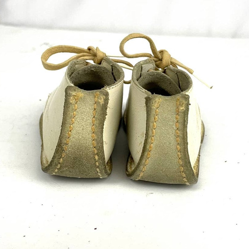 VTG Penney's Baby Shoes Sz 4D 70's Split Leather White BOXED