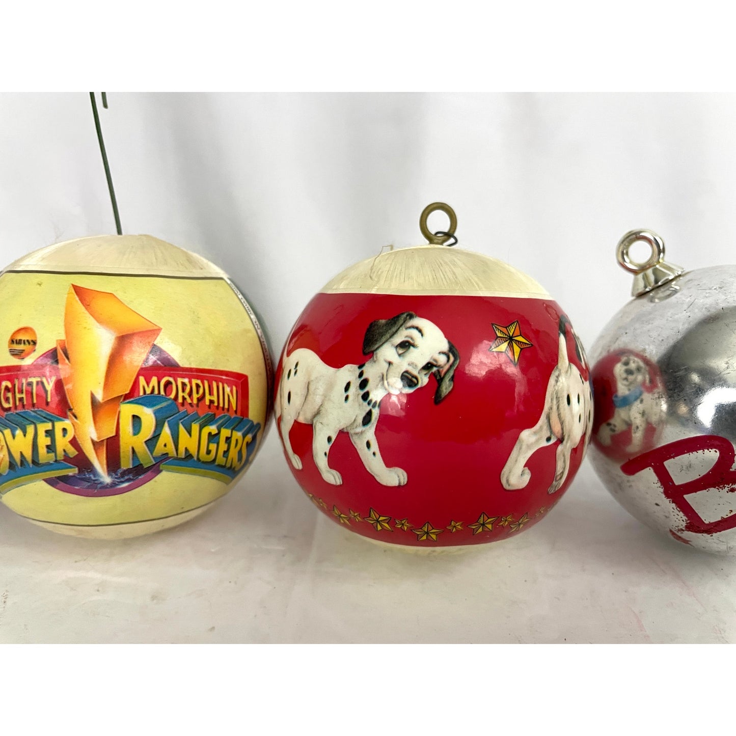 VTG Lot of 4 Dalmatians Power Rangers Barbie Brats Christmas Ornaments 1990s