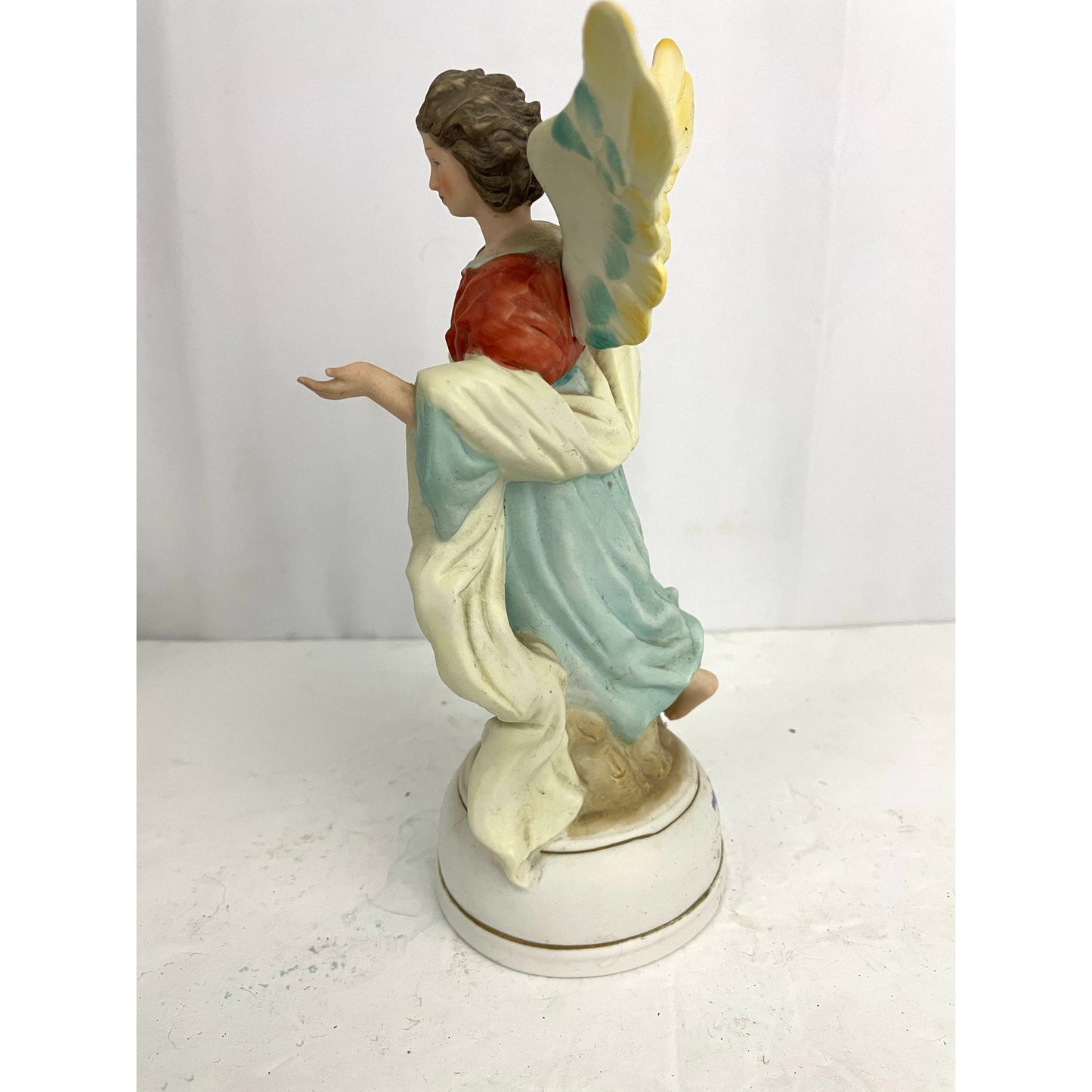 VTG Porcelain Angel Music Box Milano Porcelain Sculpture Figure 1982 Eda Mann