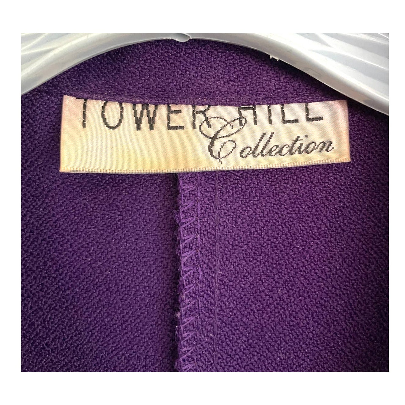 2 PC VTG Tower Hill Women's Purple Blazer Skirt Set Outfit MEDIUM Retro 1990s