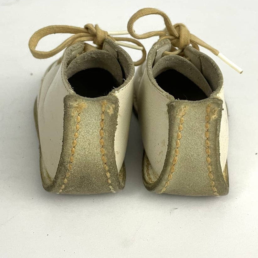 VTG Penney's Baby Shoes Sz 4D 70's Split Leather White BOXED