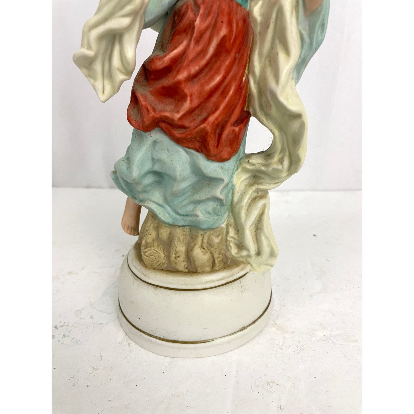 VTG Porcelain Angel Music Box Milano Porcelain Sculpture Figure 1982 Eda Mann