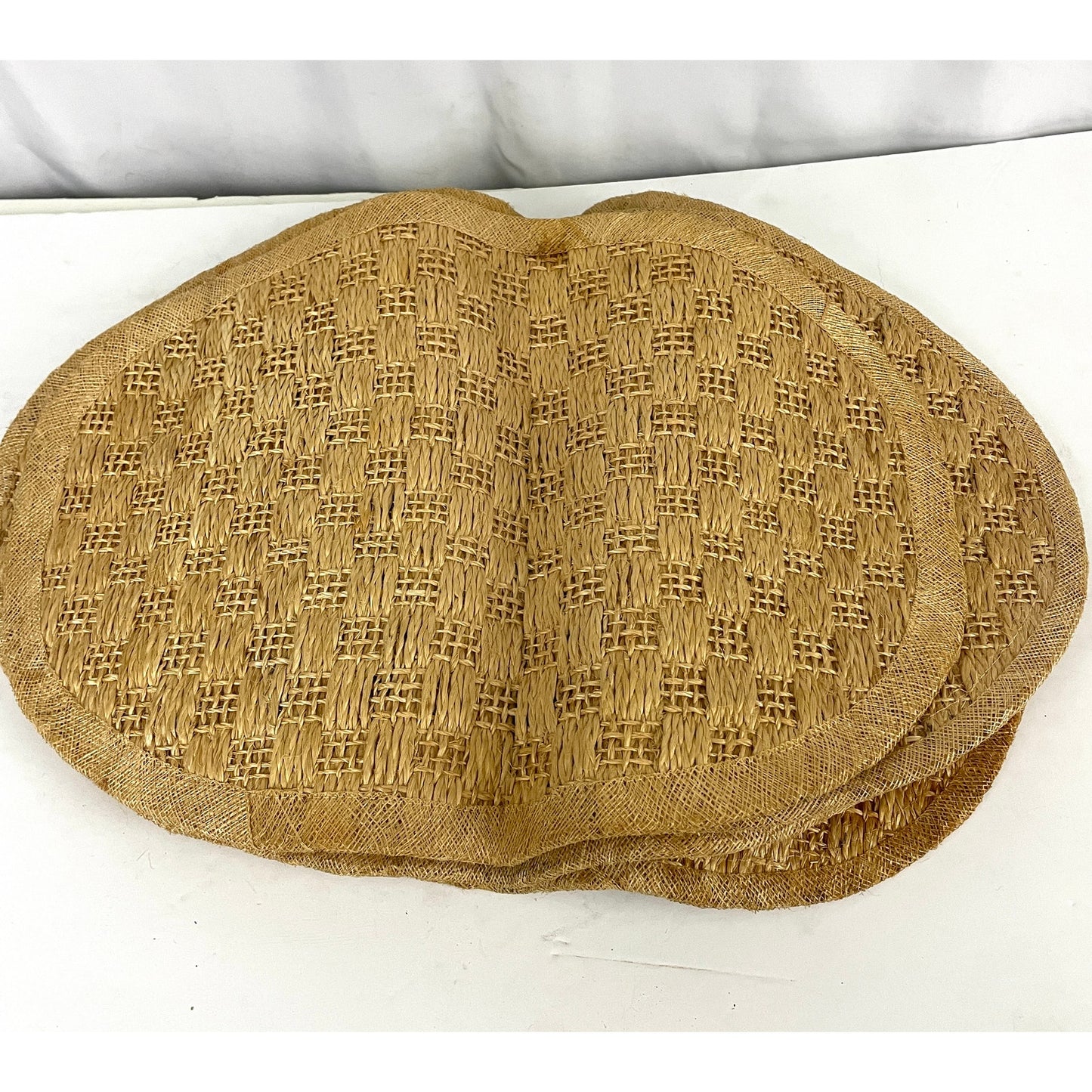 VTG Set of 6 Brown Woven Oval Placemats 19" Long Kitchen 1980s Retro