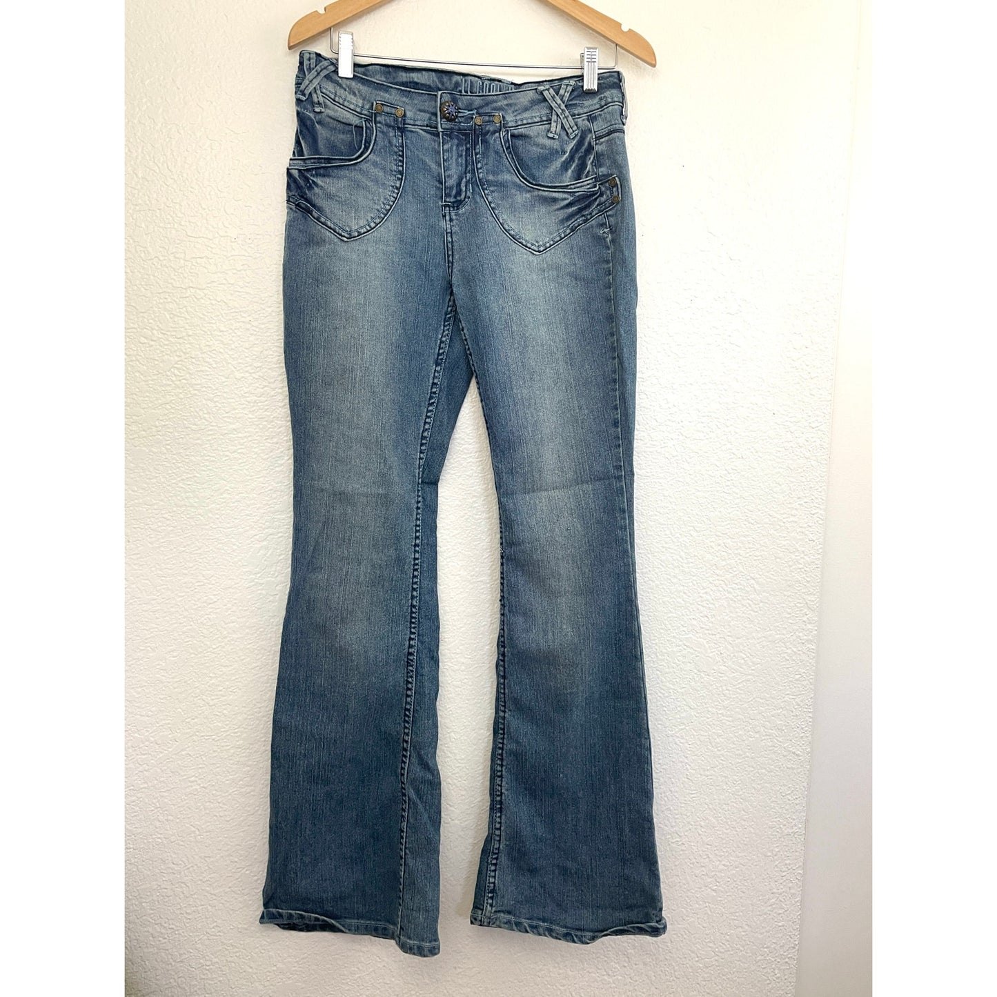 VTG LL Cool J Women's Blue Flare Denim Jeans Sz 5 Y2K Retro Soft 90's