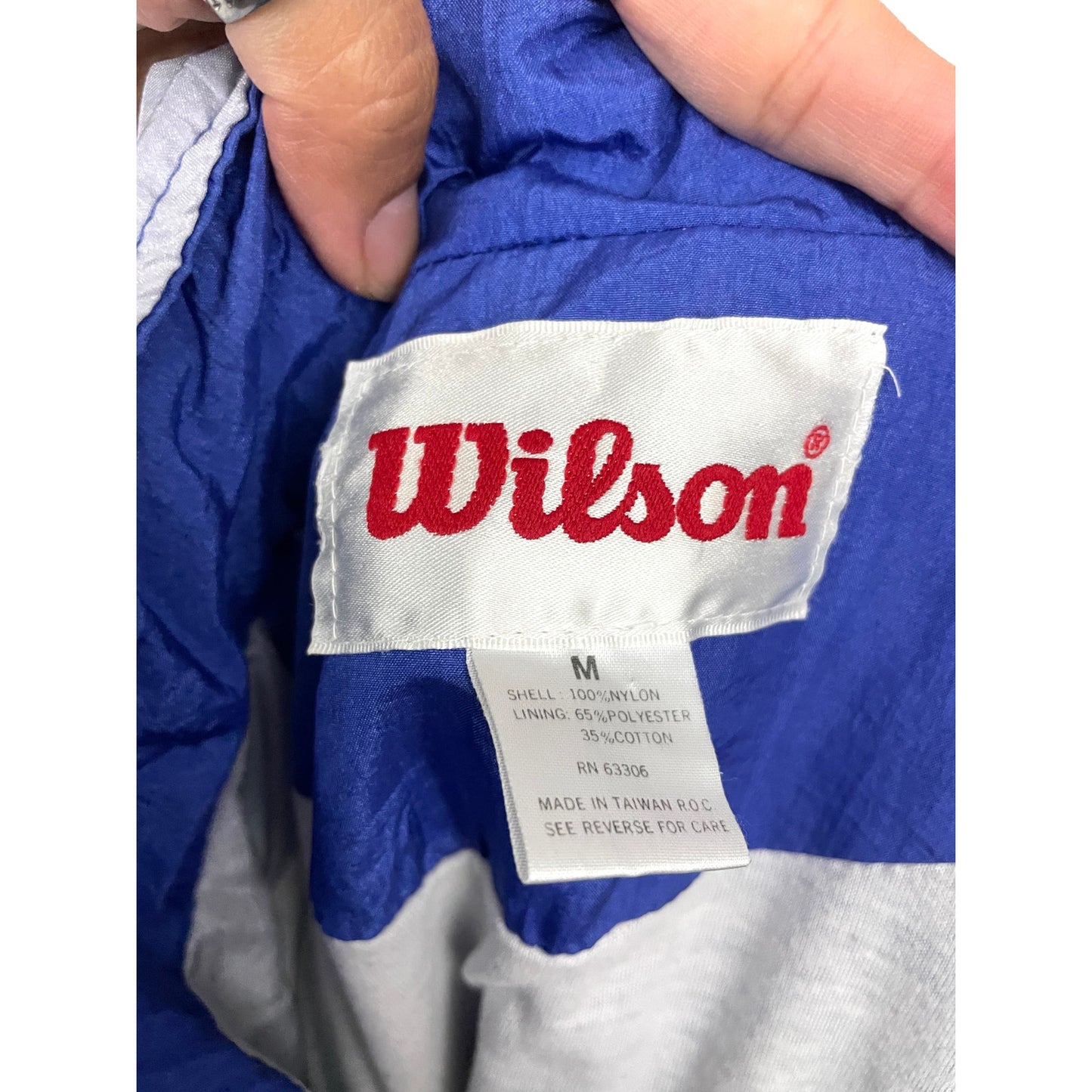 VTG Wilson 90s Windbreaker Jacket Colorblock MEDIUM | Retro Tennis Lightweight