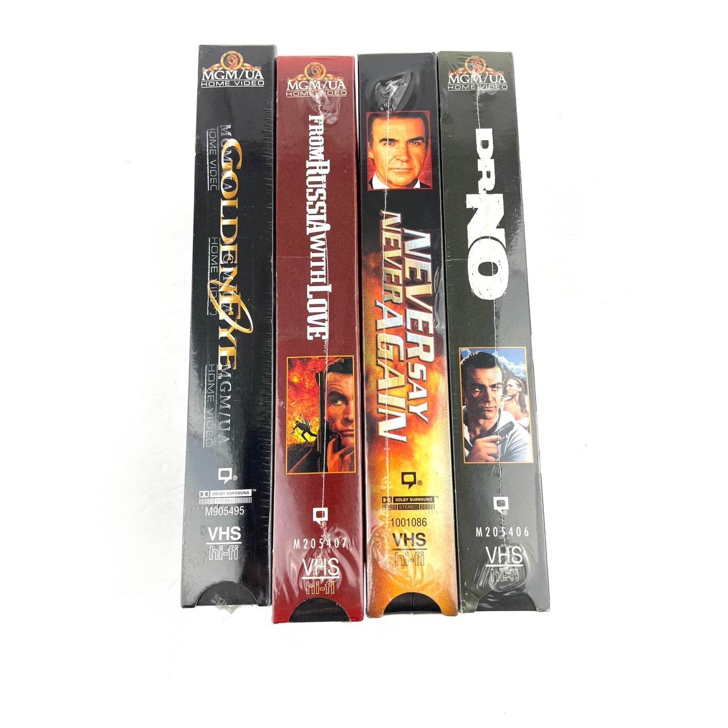 VTG Lot of 4 James Bond VHS MGM Watermarks Dr No Never Say Never Again SEALED