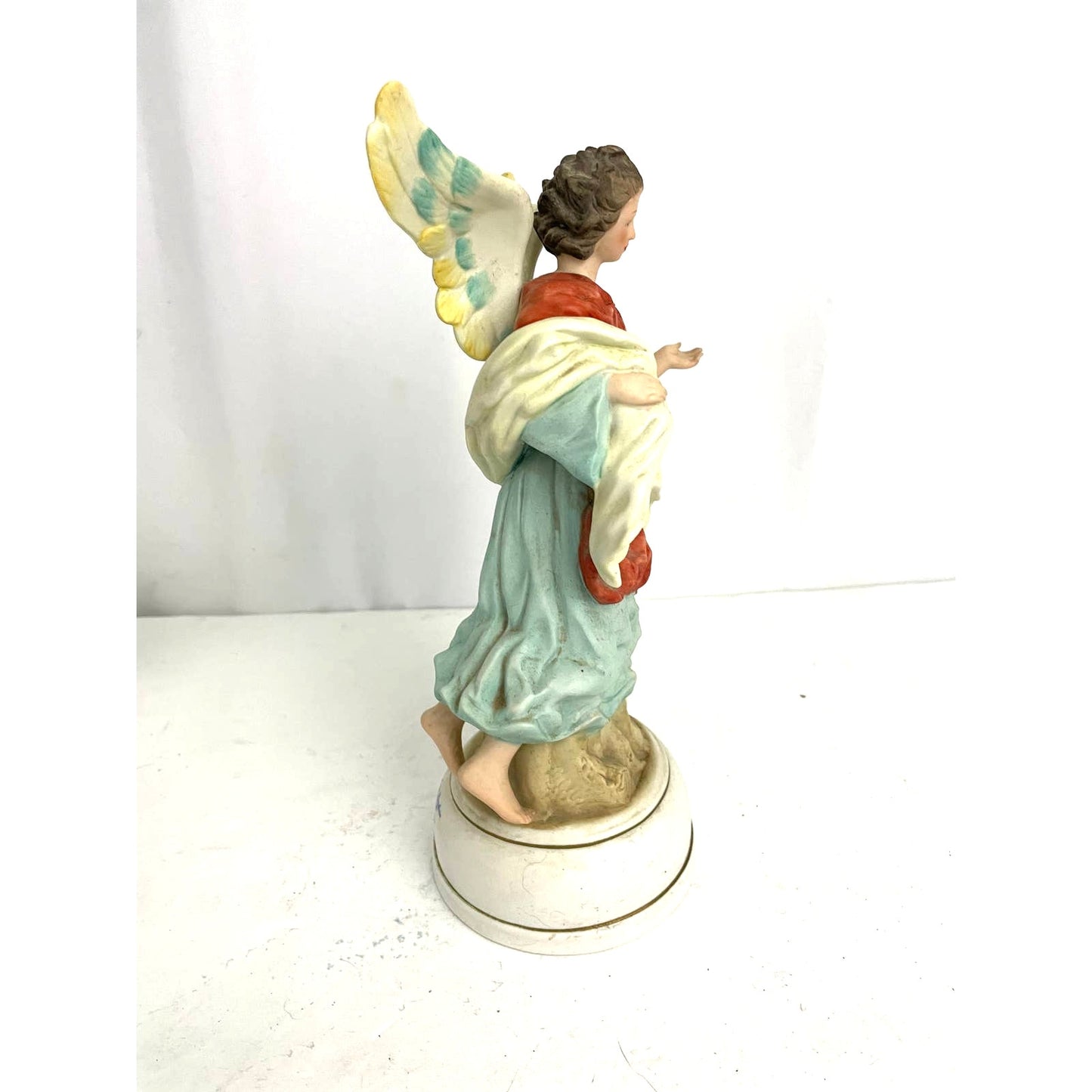 VTG Porcelain Angel Music Box Milano Porcelain Sculpture Figure 1982 Eda Mann