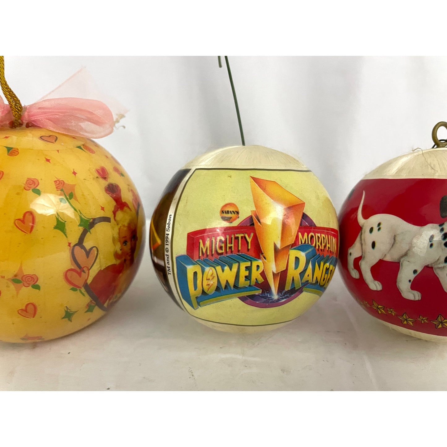 VTG Lot of 4 Dalmatians Power Rangers Barbie Brats Christmas Ornaments 1990s